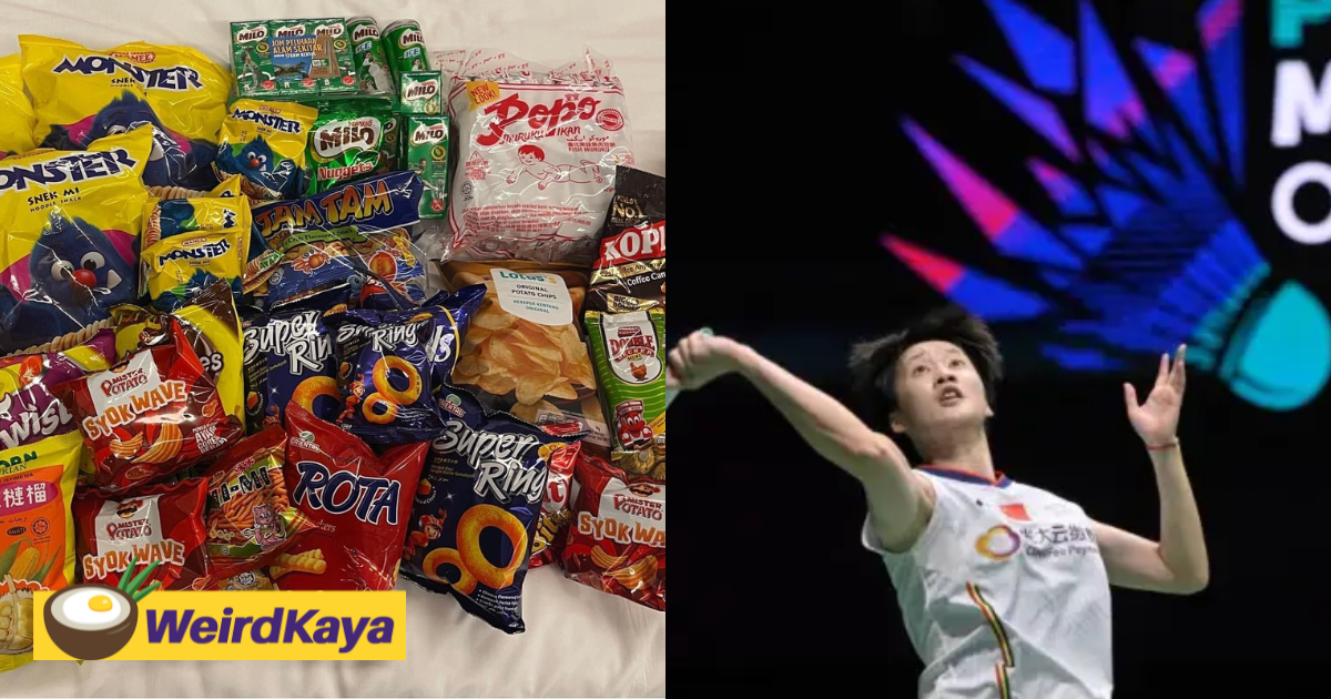 M'sian badminton fans shower chinese women singles player chen yu fei with local snacks and gifts | weirdkaya
