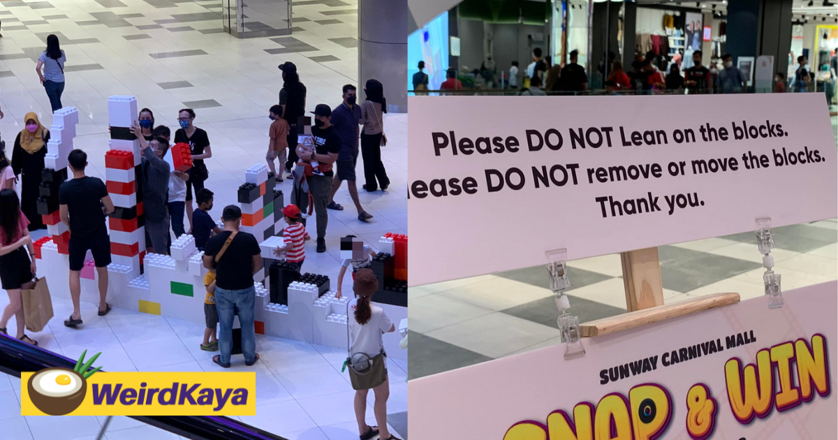 Visitors destroy lego structure at penang mall despite sign telling them not to do so | weirdkaya