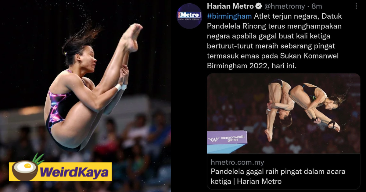 Harian metro calls pandelela rinong 'disappointing' & netizens are not having it | weirdkaya