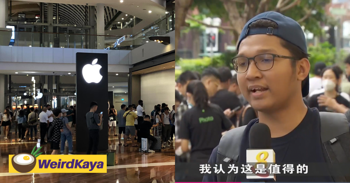M'sian man from kl is the first to queue for iphone 14 at apple store singapore | weirdkaya