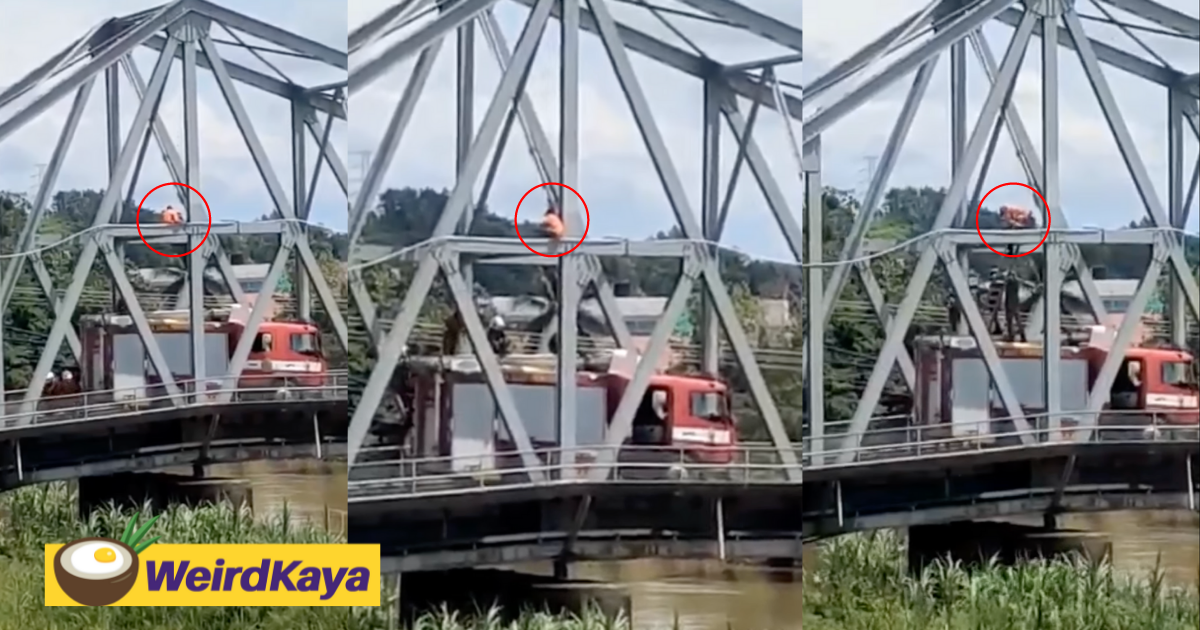Man climbs 6-meter high bridge after sniffing glue | weirdkaya