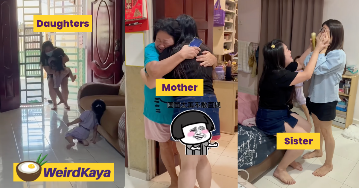 Man records his wife's tearful family reunion after two long years of separation to work in sg | weirdkaya