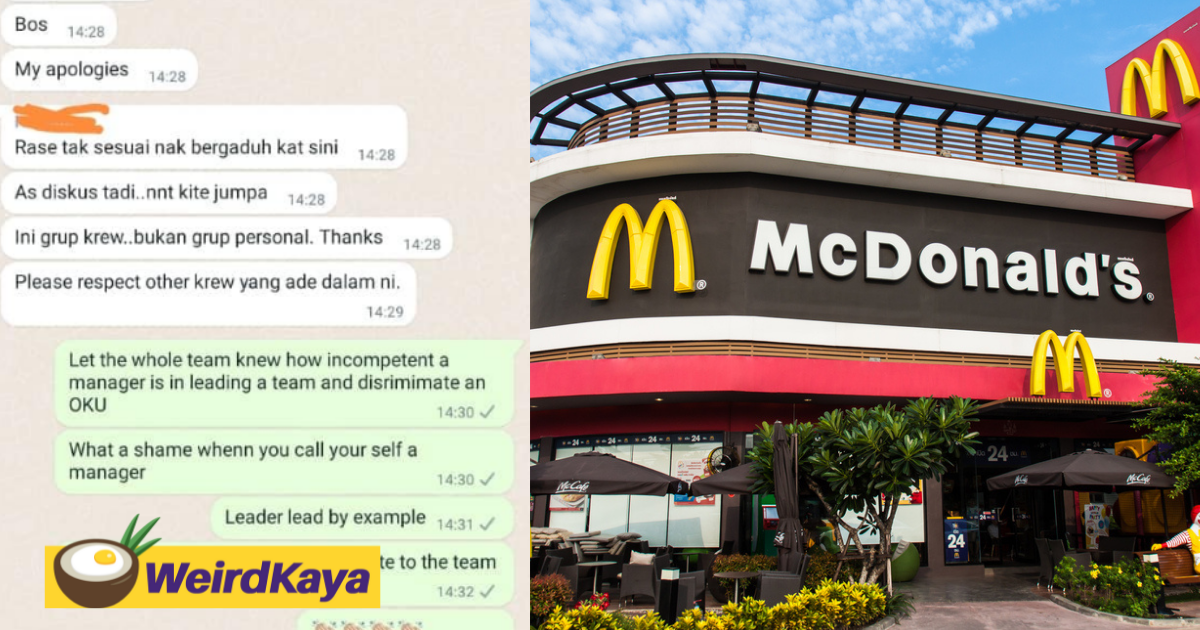 Mcdonald's seremban manager blasted for discriminating oku employee by calling him 