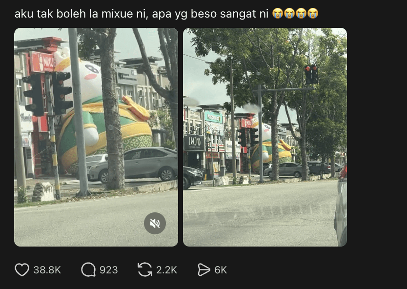 M'sian Can’t Stop Laughing Over ‘Overweight’ Mixue Mascot In Melaka
