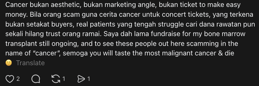 M'sian Netizens Call Out Scammers For Allegedly Faking Cancer To Sell The Weeknd Concert Tickets