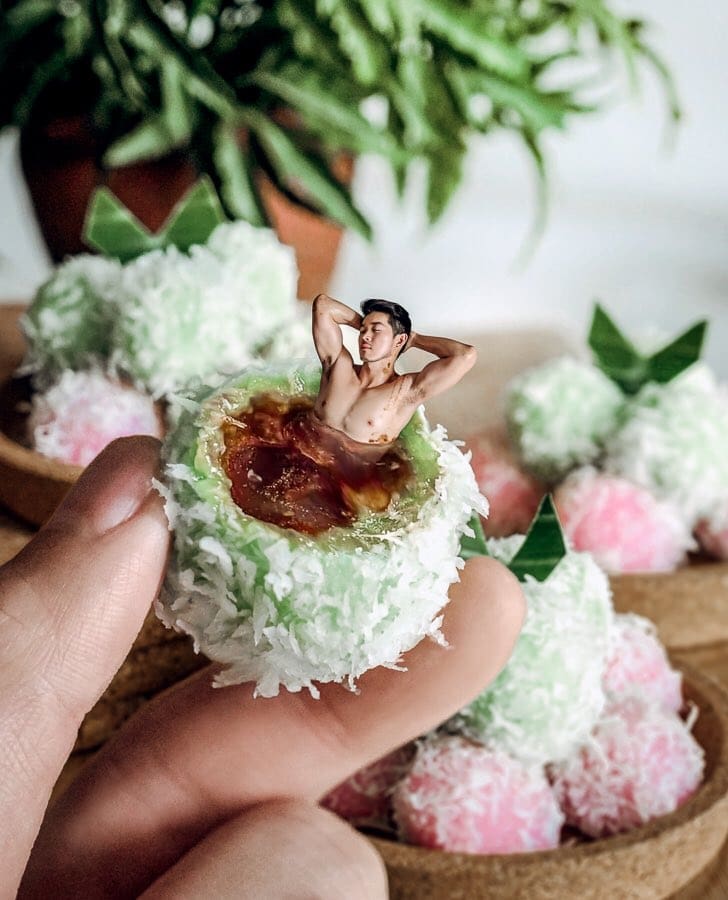 Digital Artist Photoshops Himself Into Southeast Asian Desserts Such As Onde-Onde, Cendol And More | Weirdkaya Onde onde by bang lee
