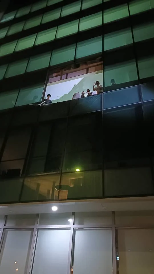 People see BMW fallem off from building 2nd floor parking lot