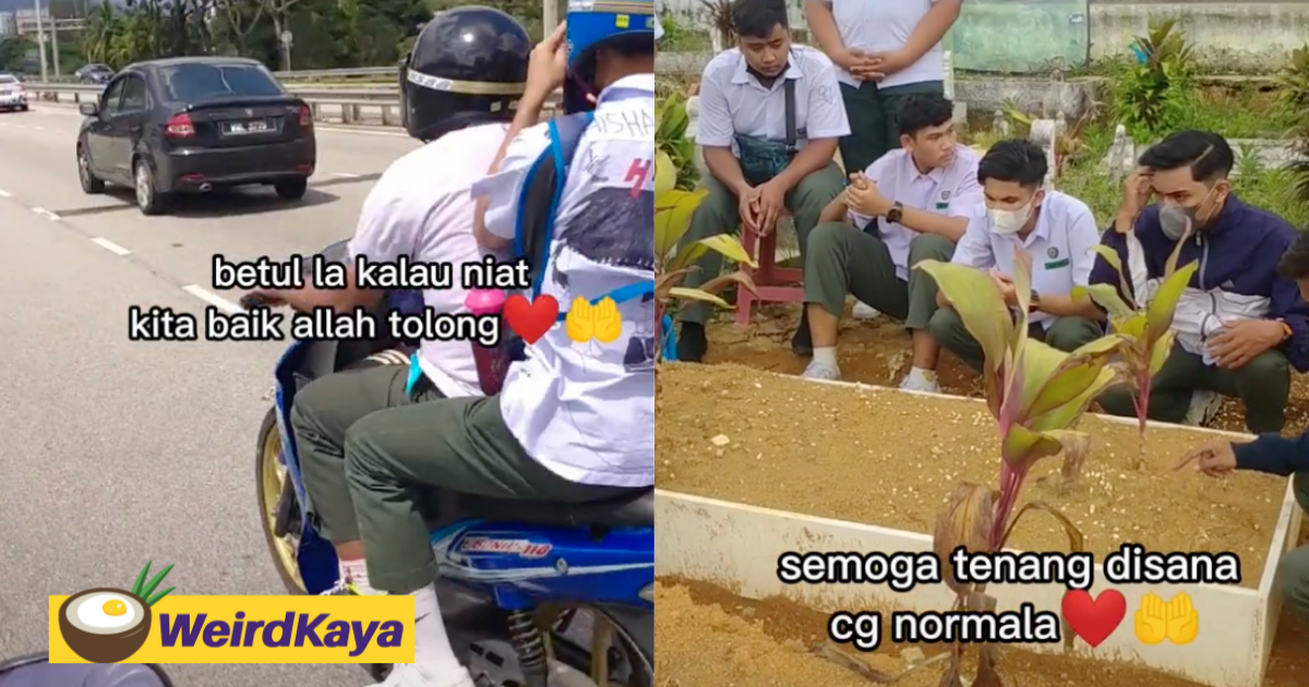 Students visit their late teacher's grave in kl to thank her after finishing their final spm paper | weirdkaya
