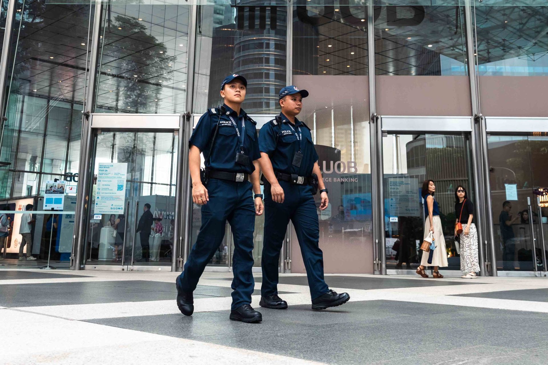 Singaporean police on patrol