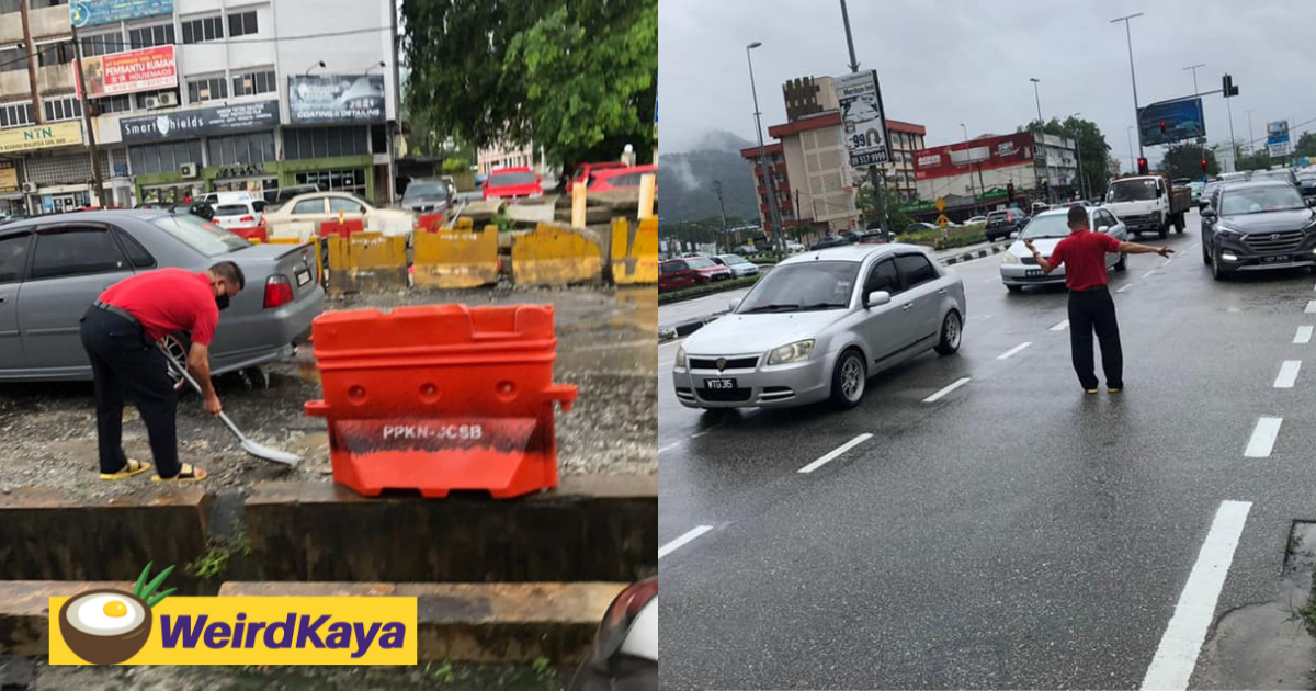 'can't tahan anymore! ' pahang assemblyman fixes potholes all by himself after endless delays | weirdkaya