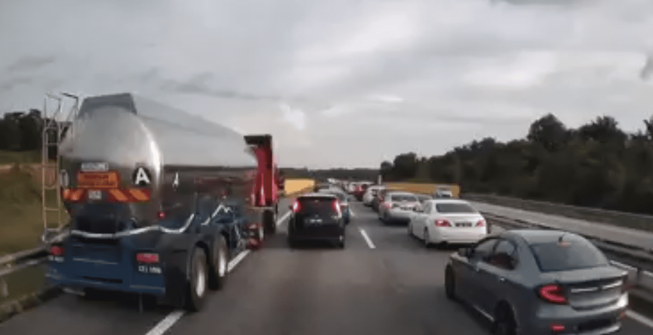 Tanker Truck Driver Who Used Emergency Lane Now Wanted By Police | Weirdkaya Tanker truck driver who used emergency lane now wanted by police | weirdkaya
