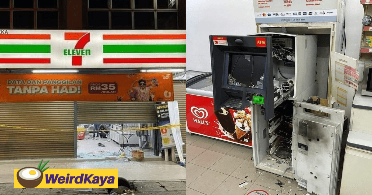 Thieves break into Klang convenience store and blow up ATM machine 05
