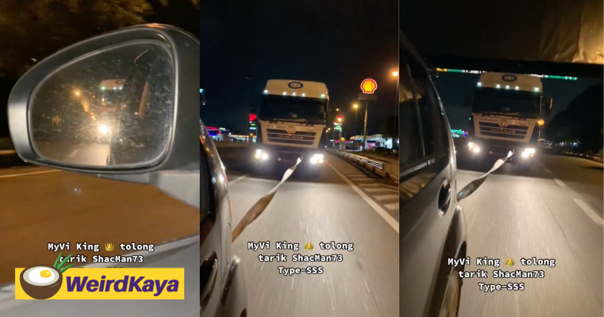 [video] back at it again: myvi filmed pulling heavy duty truck effortlessly | weirdkaya