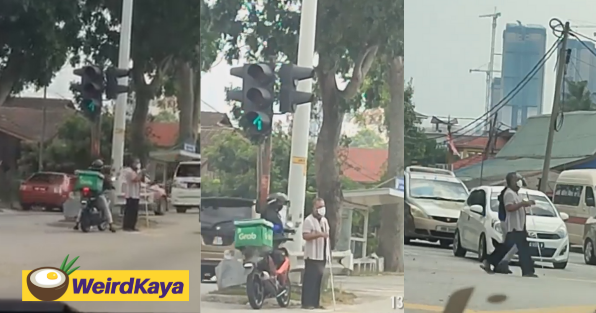 [video] female grab rider stops to help blind man cross a busy road in gombak, earns praise online | weirdkaya