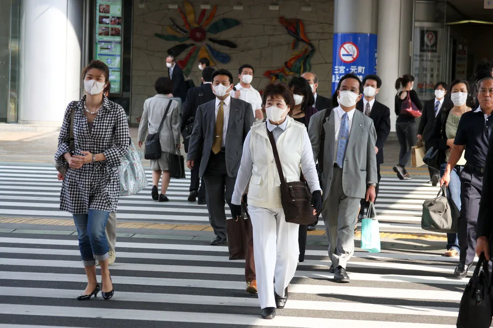 Chinese people going to work