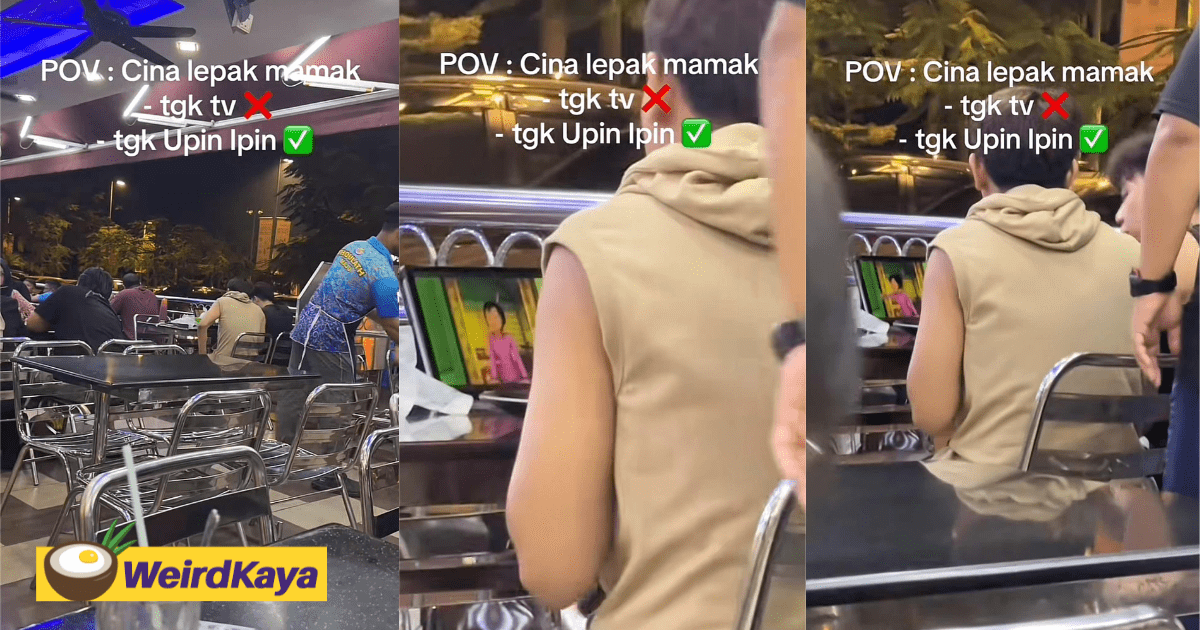 'Adorable!' - Netizens In Awe After Seeing Two M'sian Friends Watching Upin Ipin At Mamak