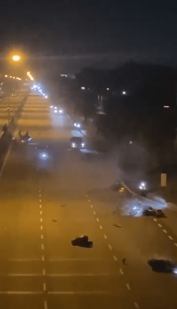 Aftermath of mat rempit crash in Klang