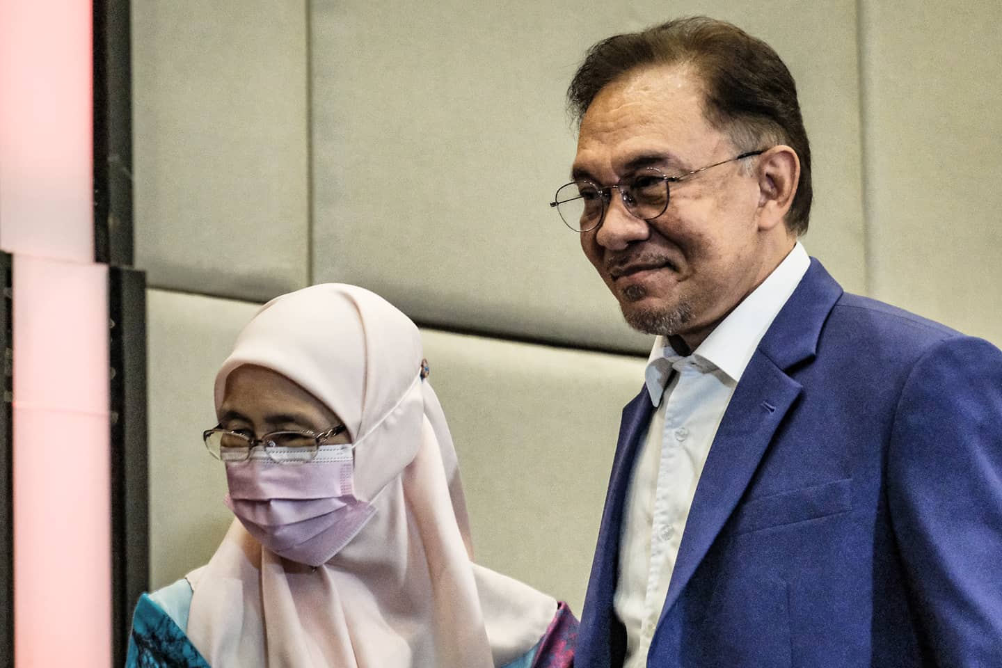 Anwar with his wife