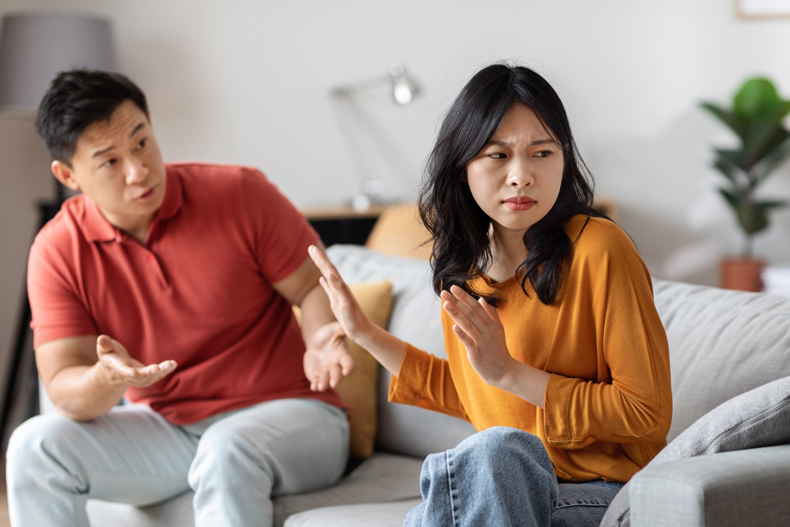 Woman saying no to a man