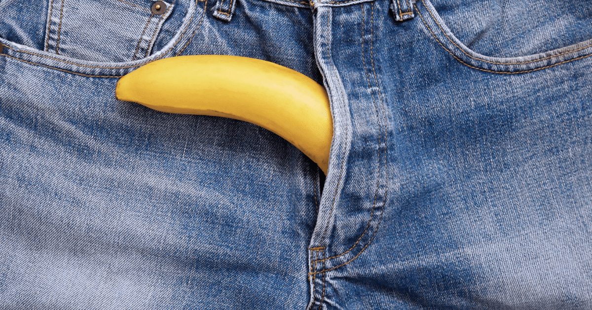 banana inside a man's pant