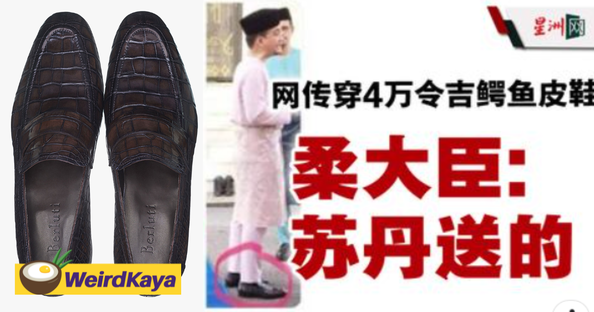 Johor mb defends rm37,000 berluti crocodile skin shoes, says it was 'a gift from the sultan' | weirdkaya