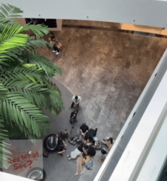 Bird eye view of fall incident at Jewel Changi