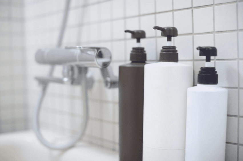 Bottles of shampoo
