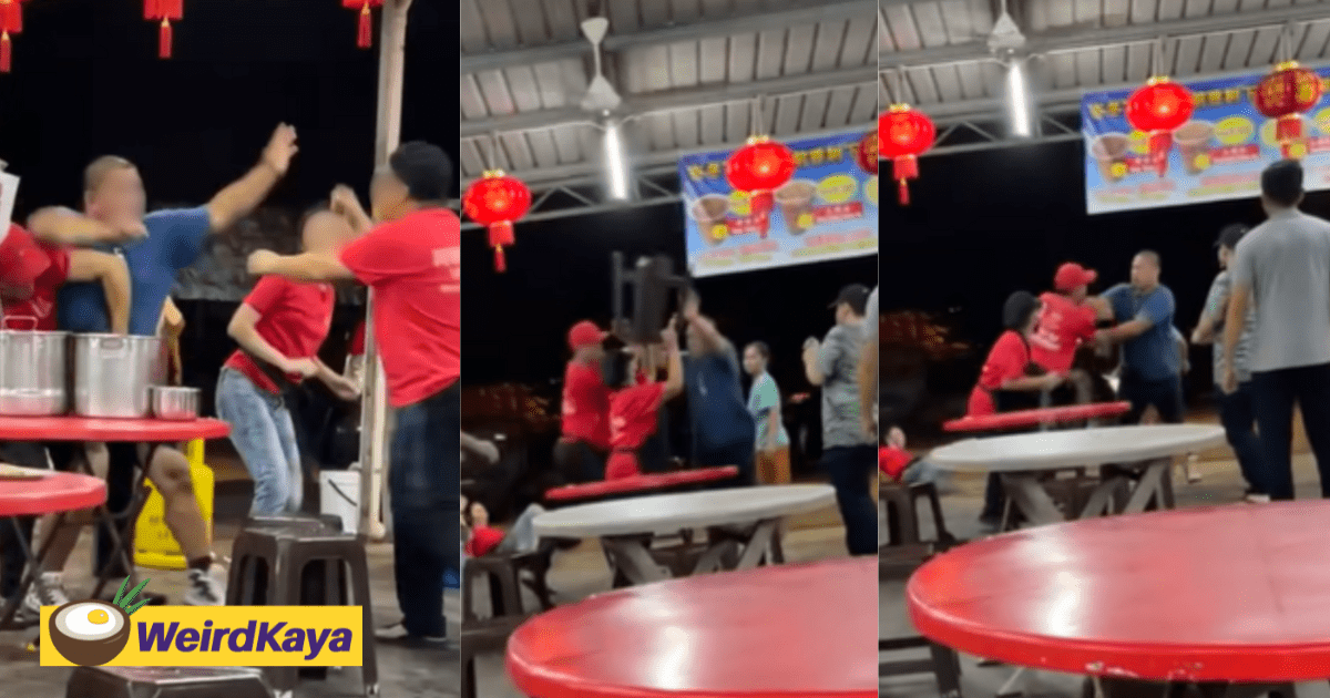 Brawl Erupts Among Hawkers At Penang, Leaves Woman Bruised & Bleeding