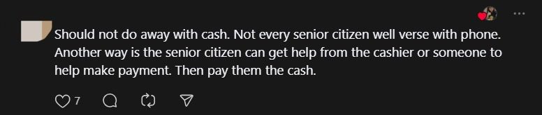 Elderly M'sian Couple Unable To Order Coffee As Cafe Only Accepts Cashless Payment, Netizens Debate comment 1