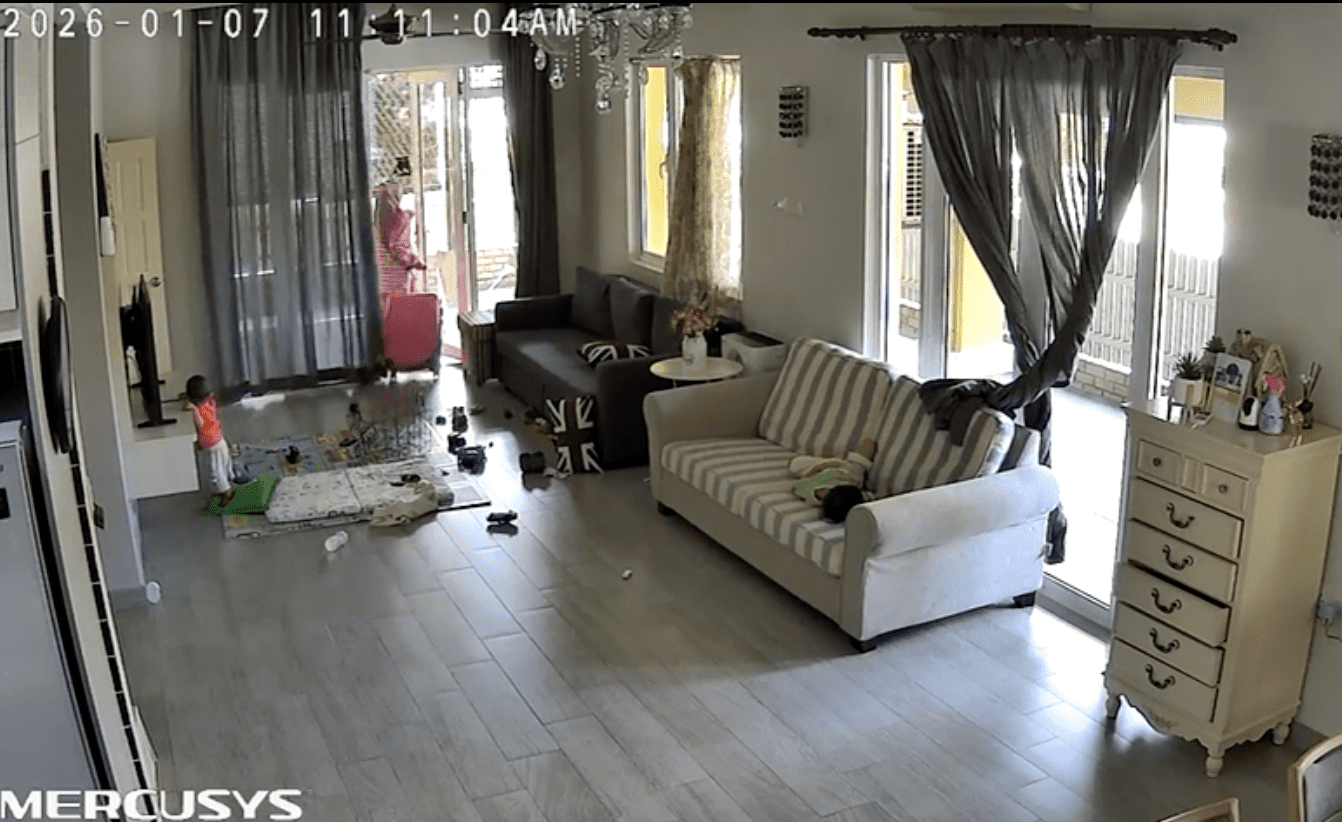 CCTV of the maid leaving the house