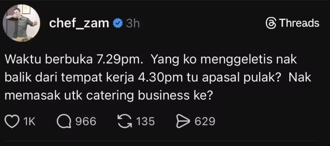 Chef Zam puasa post