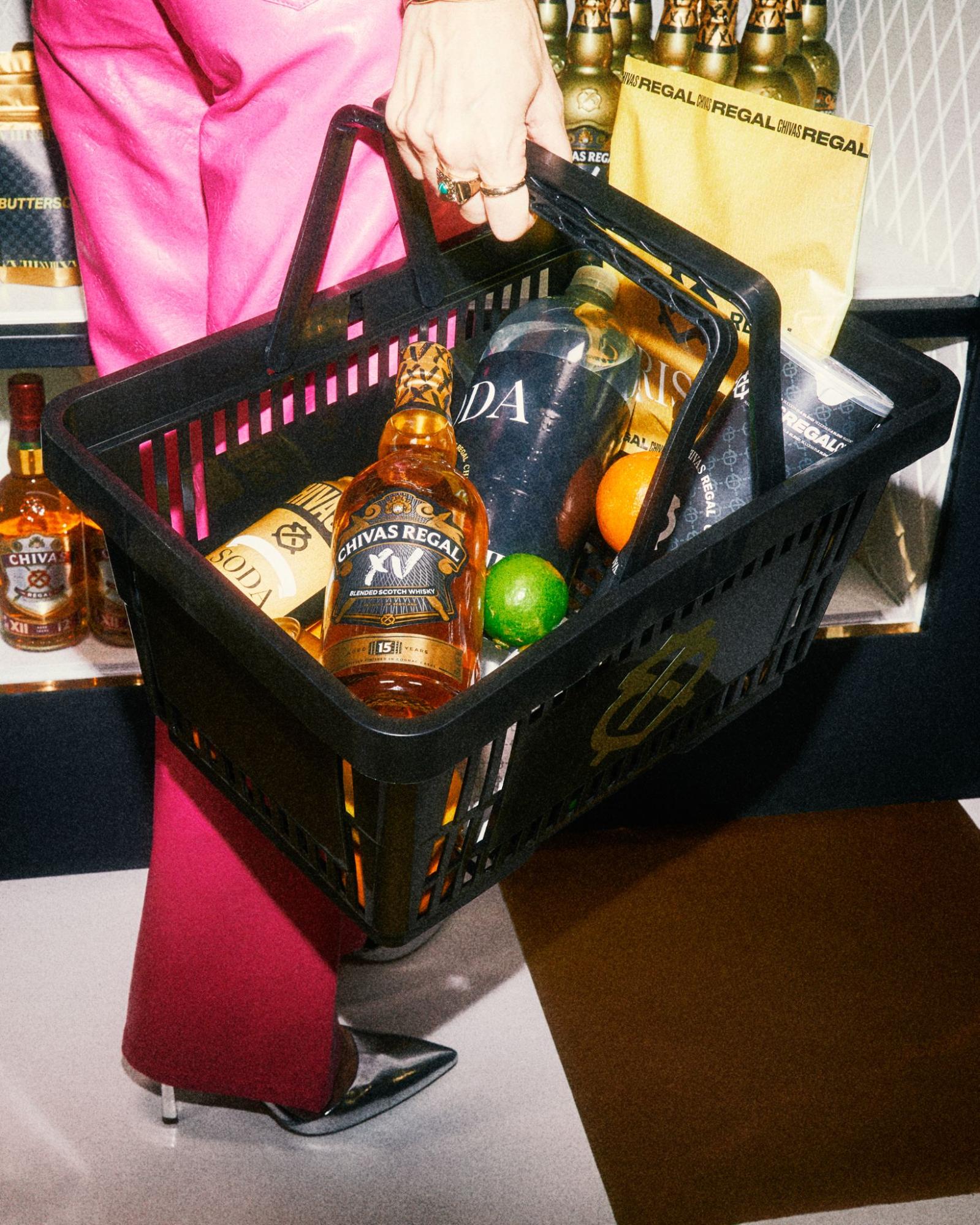 Chivas Regal in basket
