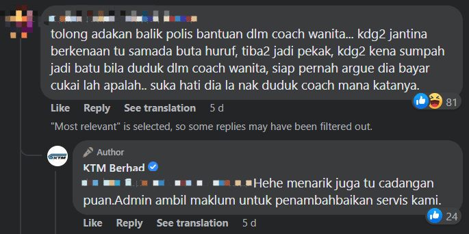 [VIDEO] "Have Some Common Sense" — Male Riders Criticised By KTMB For Using Female Coaches