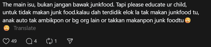 Comment on bringing snack to school (3)