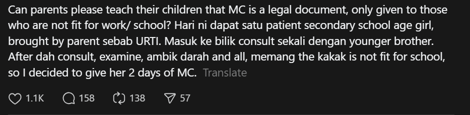 Comment on Doctor refuses MC (1)