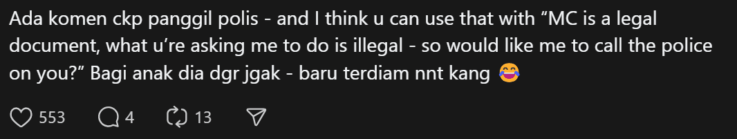 Comment on Doctor refuses MC (3)
