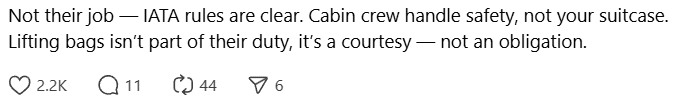 Comment on flight attendant (1)