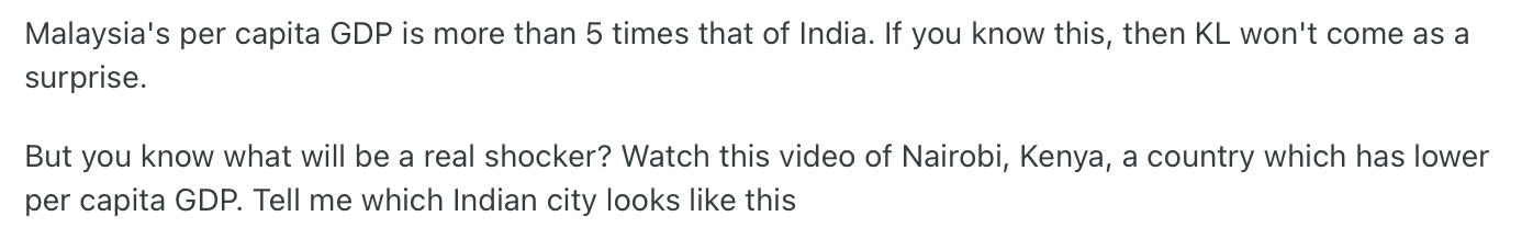 Comment02_Indian Tourist Feels 'Ashamed' After Visiting KL, Says It's Well-Organised With Clean Air & No Potholes