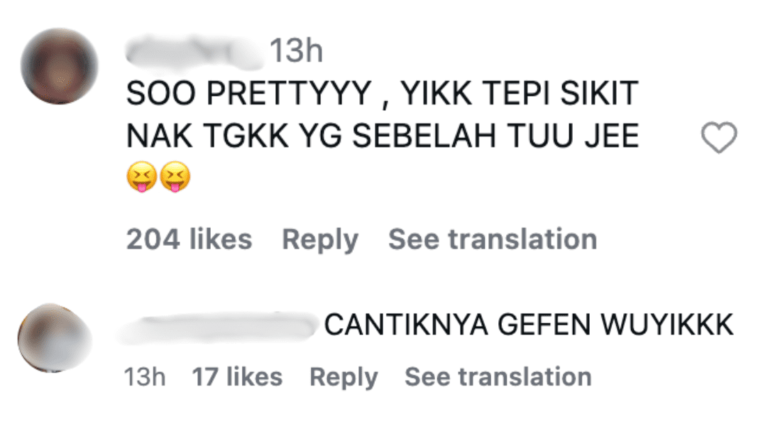 comments under wooi yik gf post