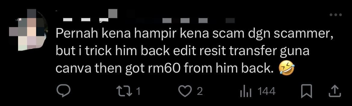 M'sian Woman Transfers 1 Sen To Scammer 20 Times, Manages To Get Her Money Back comment 3