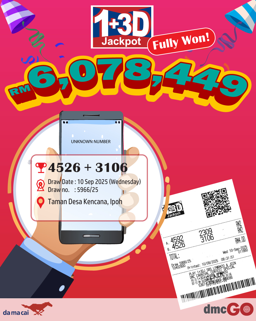 Da Ma Cai RM6mil jackpot poster