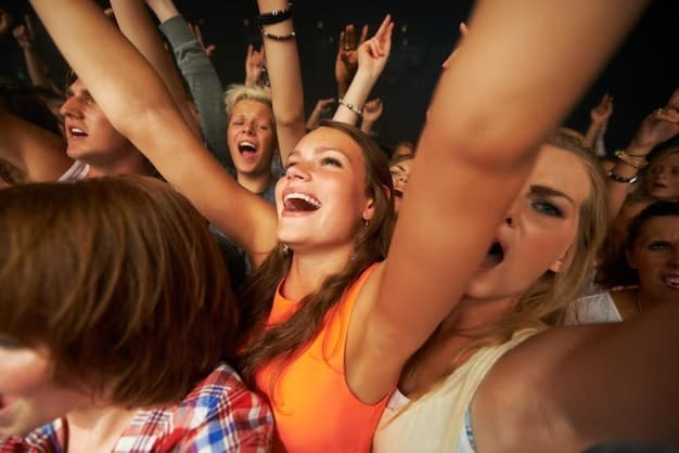 Girls have fun together at a concert