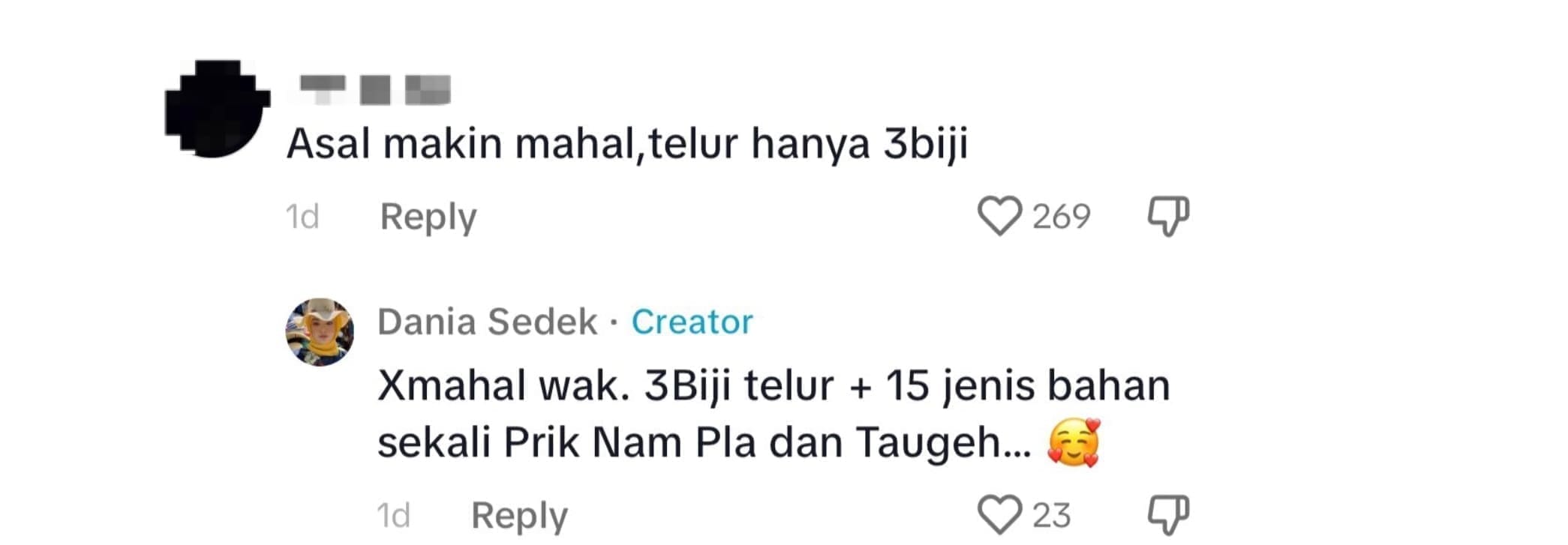 comment - M'sian Woman Sells Thai-Styled Omelette For RM13, Netizens Say It's Not Worth It & Too Oily