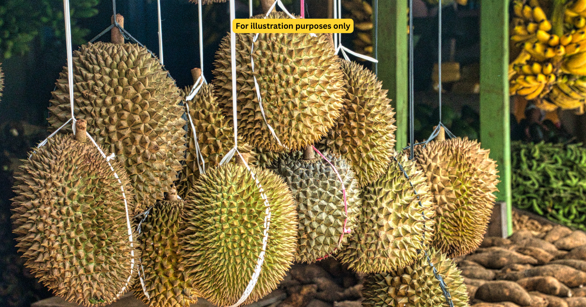 durian at the stall