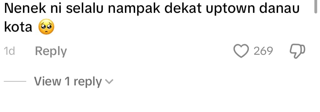 elderly woman work as mascot comment
