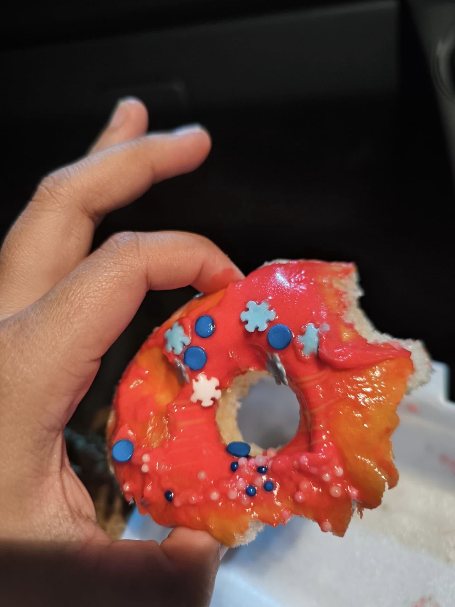 Donut which is actually burger bun with a hole