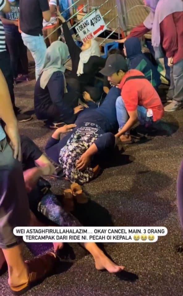 2 Women & 1 Child Injured After Thrown From 'Sotong' Ride At A Fun Fair In Selangor