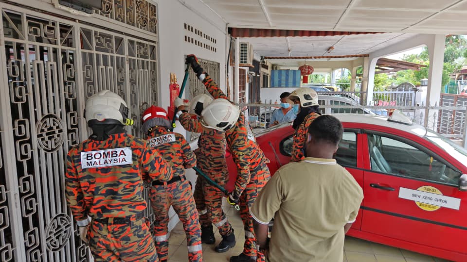Fire fighter breaking into deceased house