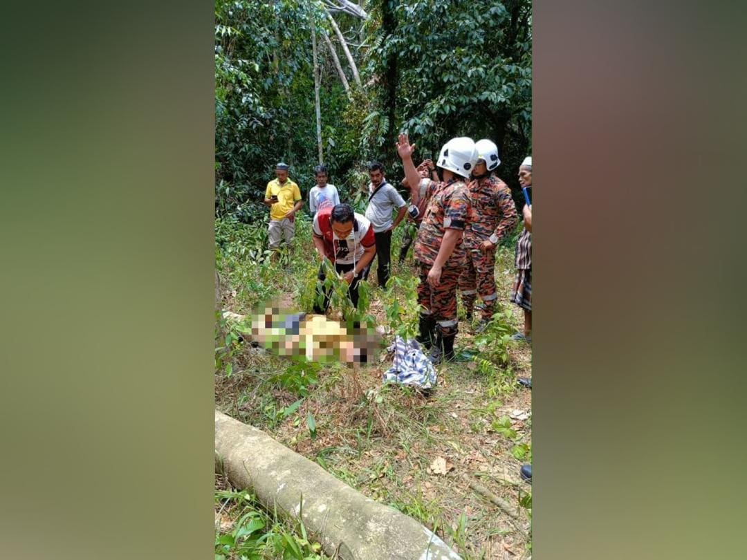 firefighters at the incident area of the deceased