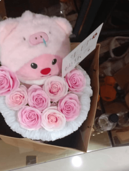 Flower for his wife